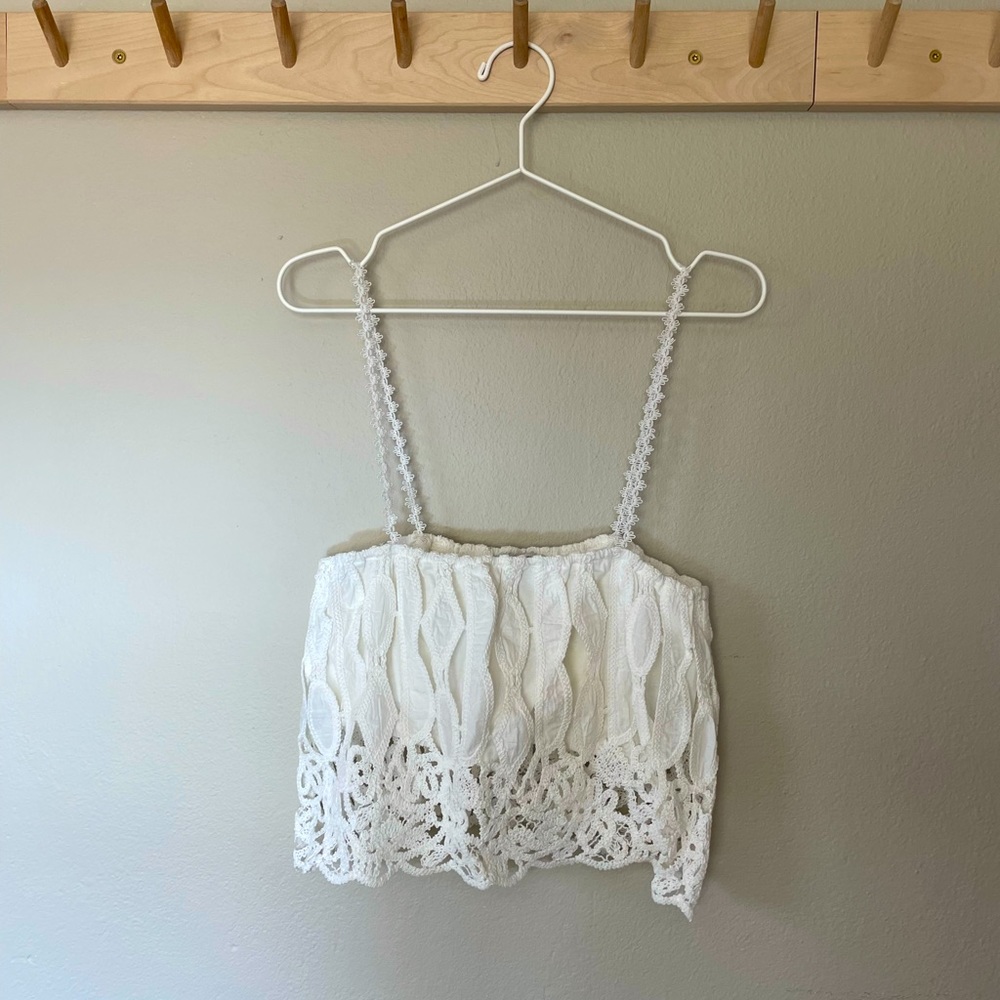 Zara White Layered Crop Top